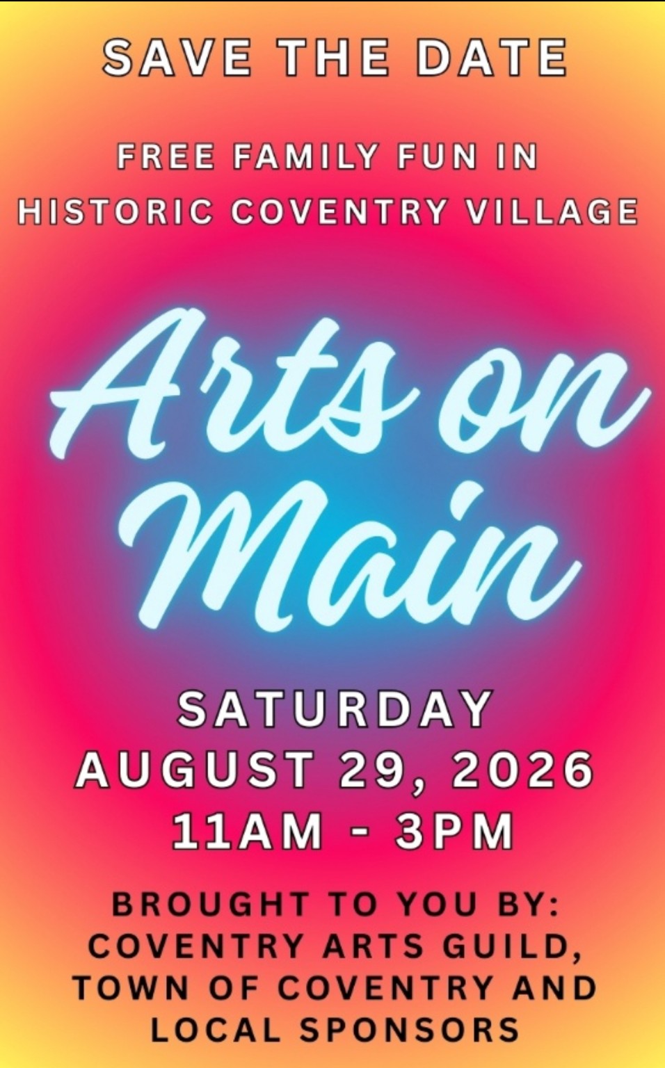 Arts on Main event flyer
