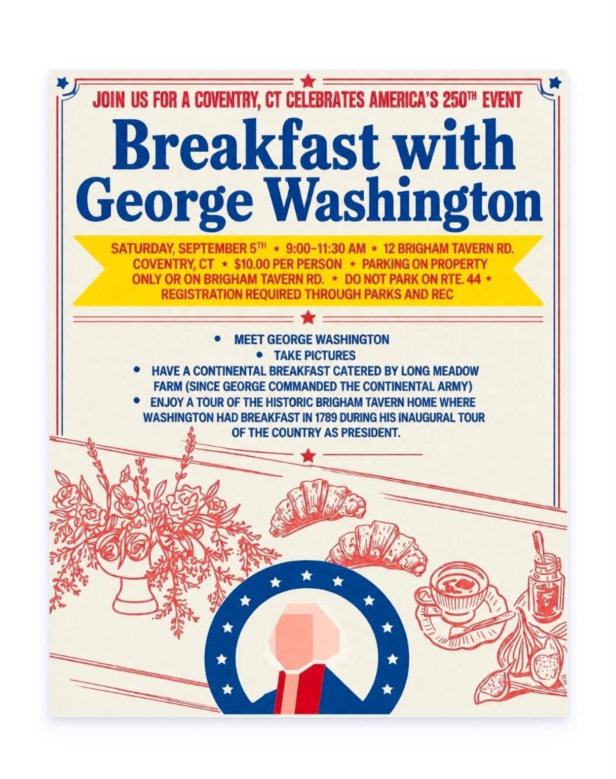 Breakfast with George Washington event flyer