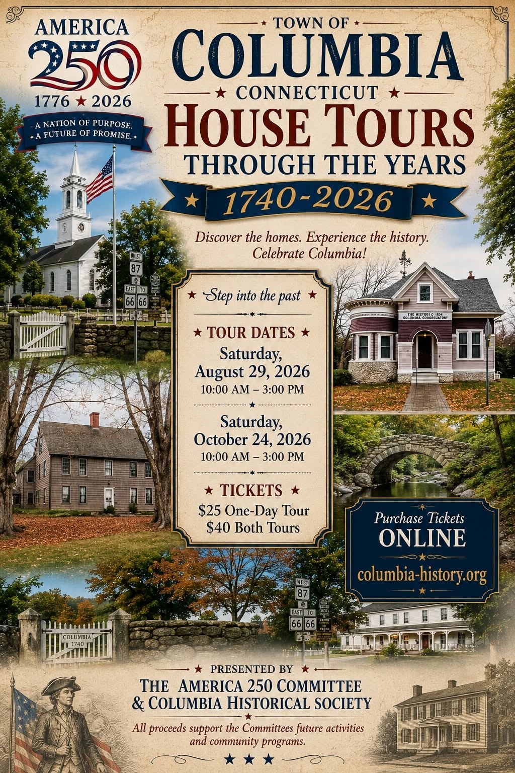 Columbia House Tours Through the Years event flyer
