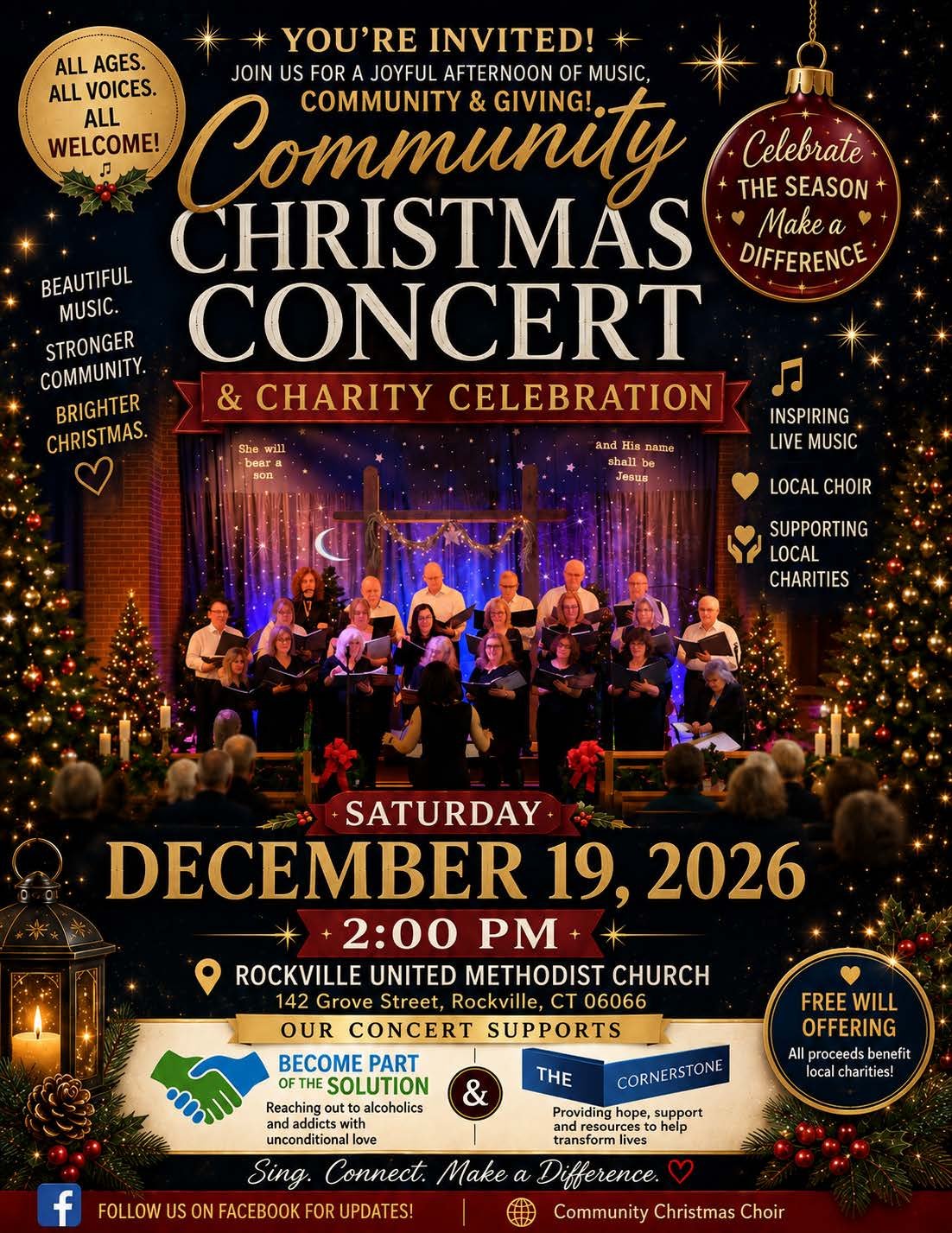 Community Christmas Concert & Charity Celebration event flyer