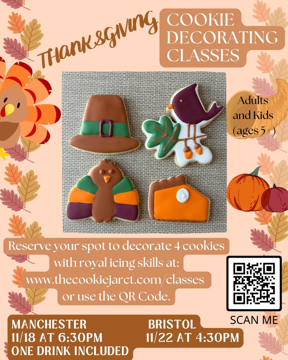 The Cookie Jar — Thanksgiving Cookie Decorating Classes event flyer