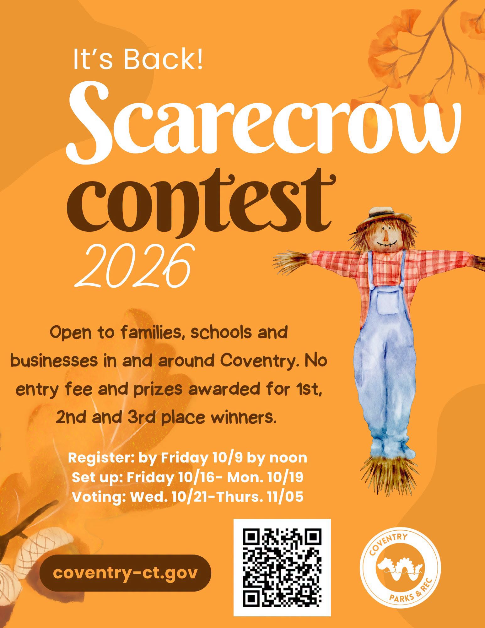 Coventry Scarecrow Contest 2026 event flyer