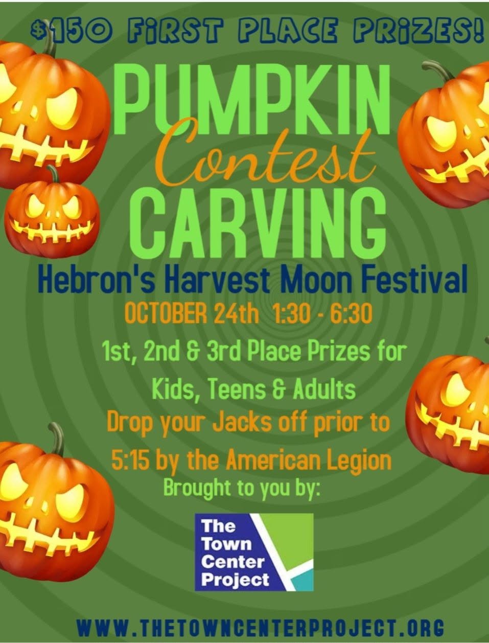 Pumpkin Carving Contest at Hebron's Harvest Moon Festival event flyer