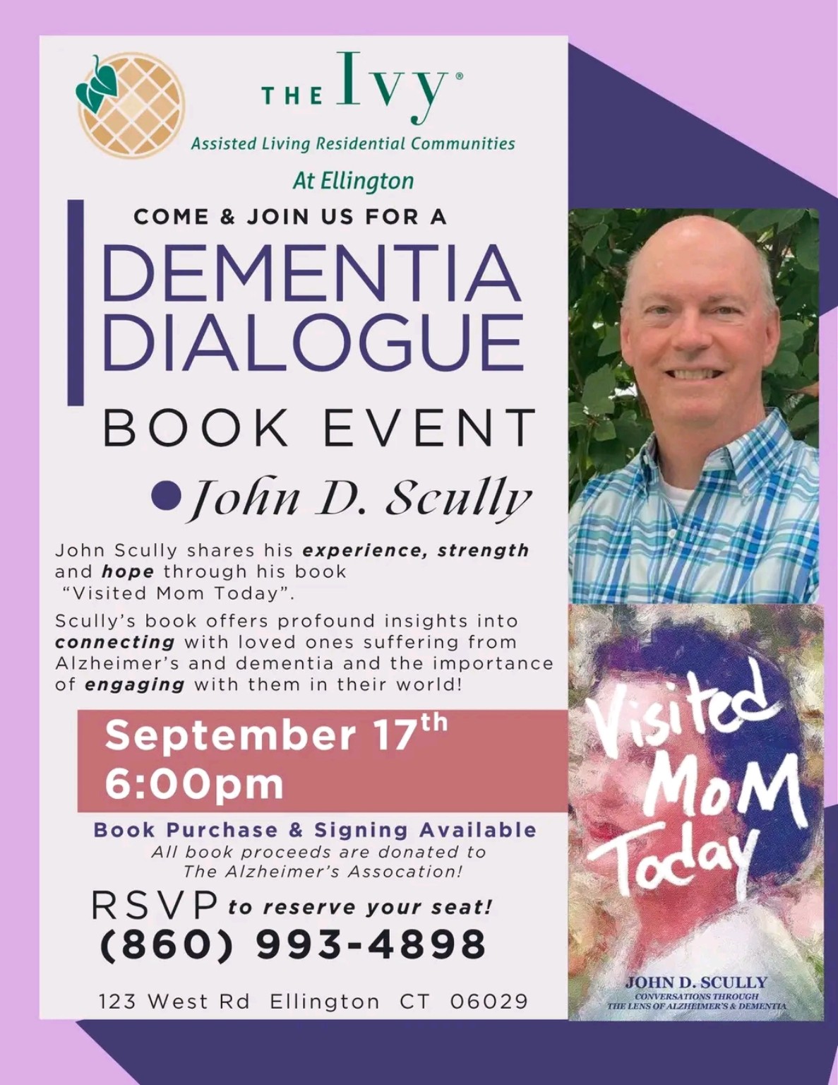 Dementia Dialogue Book Event with John D. Scully event flyer