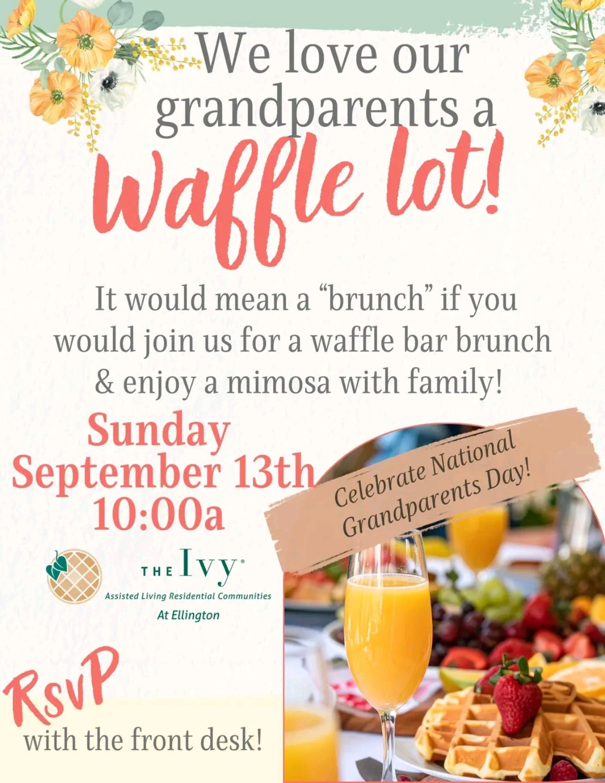 Grandparents' Waffle Bar Brunch at The Ivy event flyer