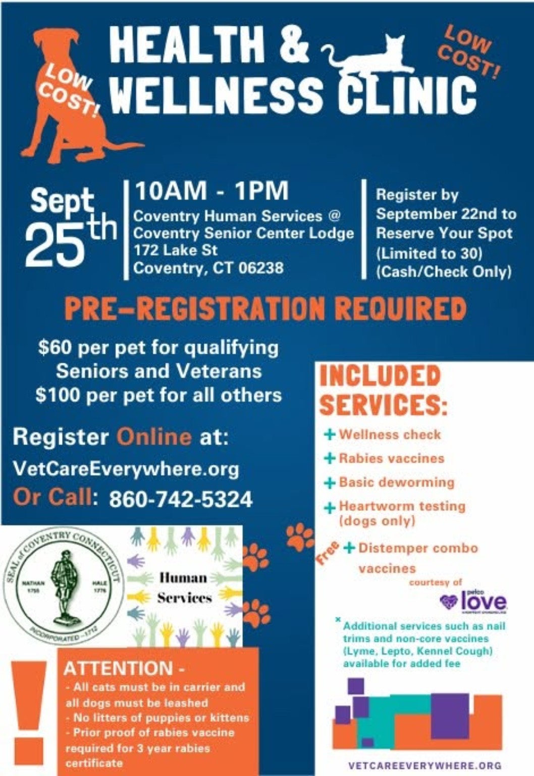 Pet Health & Wellness Clinic event flyer