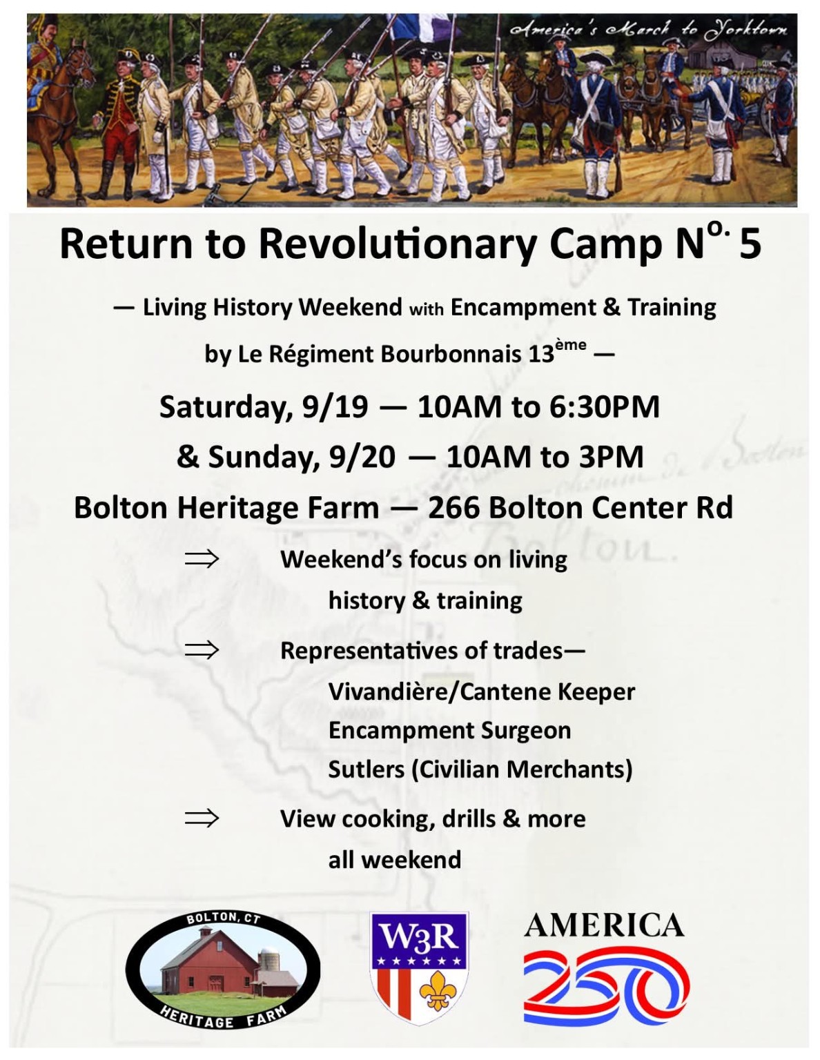 Return to Revolutionary Camp No. 5 event flyer