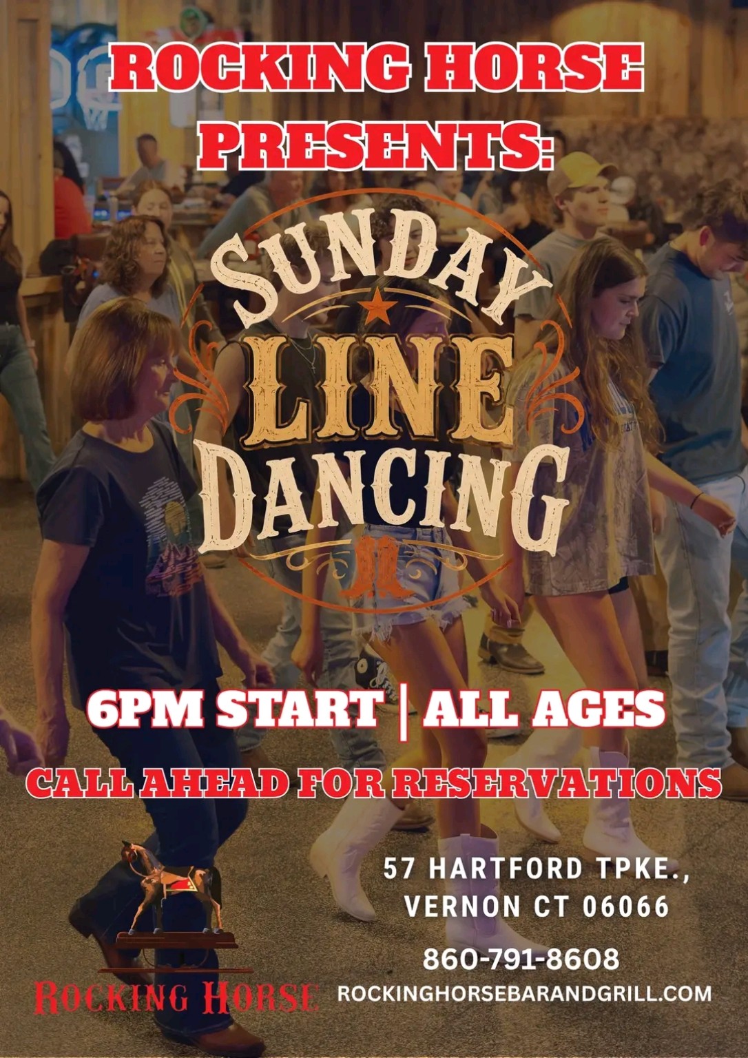 Rocking Horse Sunday Line Dancing event flyer