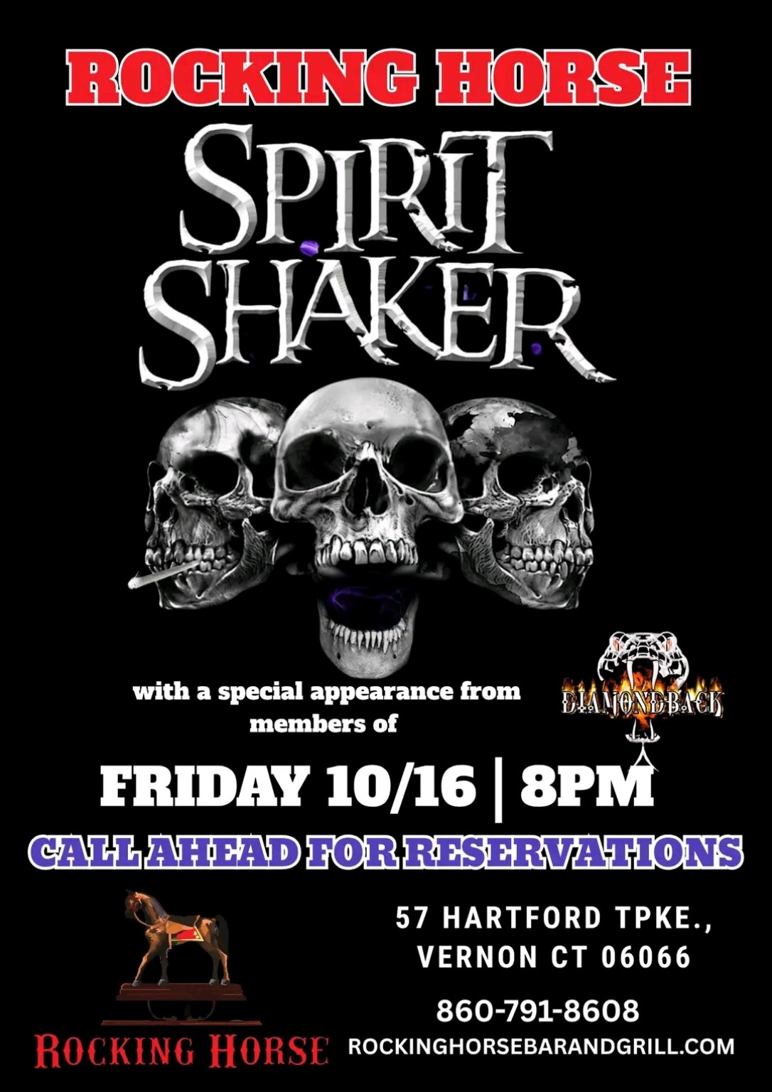 Rocking Horse — Spirit Shaker with special appearances by members of Diamondback event flyer
