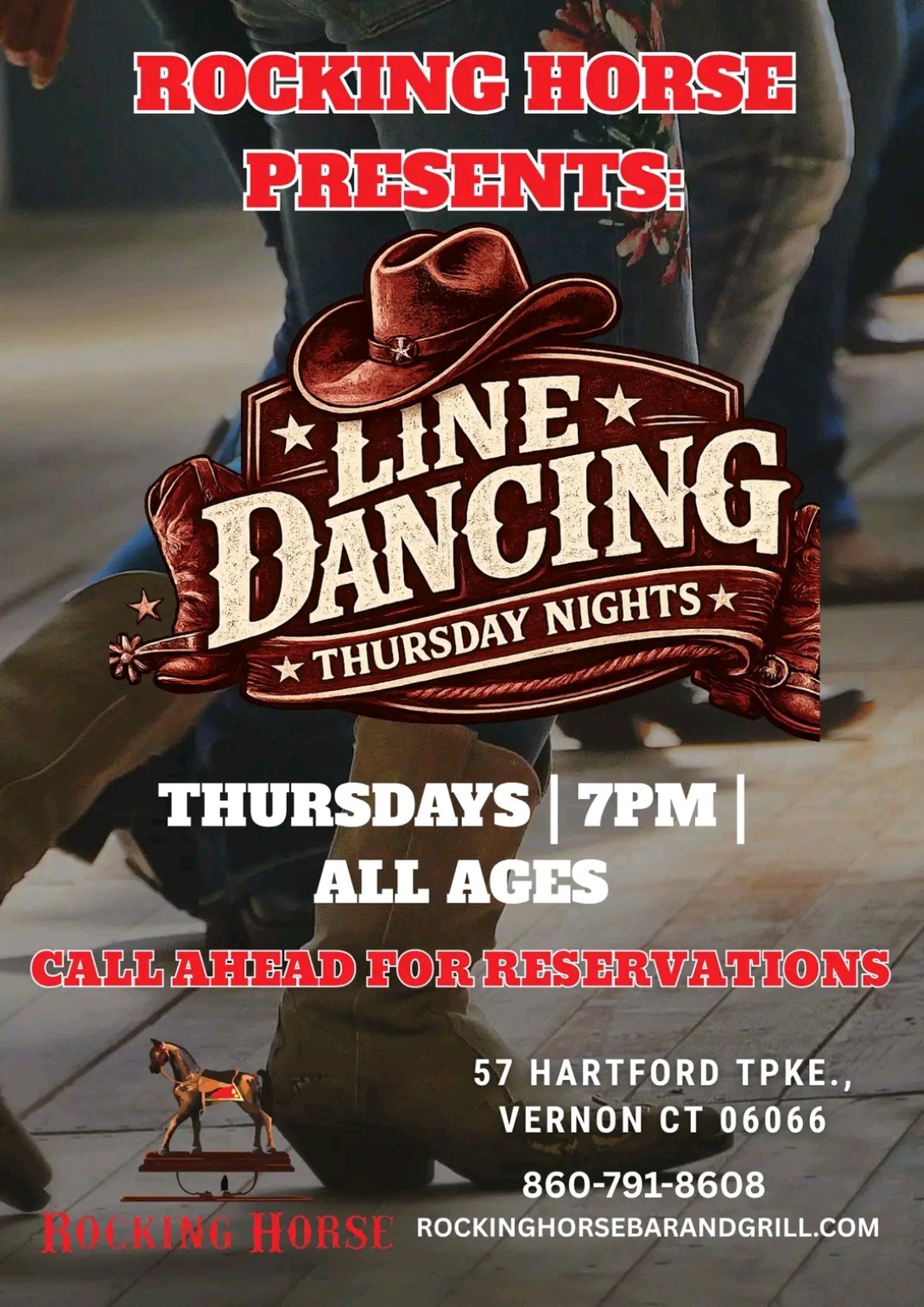 Rocking Horse Thursday Line Dancing event flyer