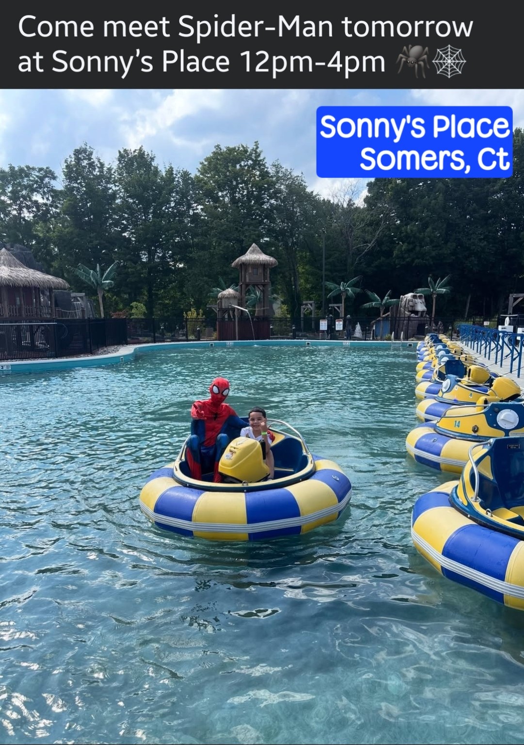 Meet Spider-Man at Sonny's Place event flyer