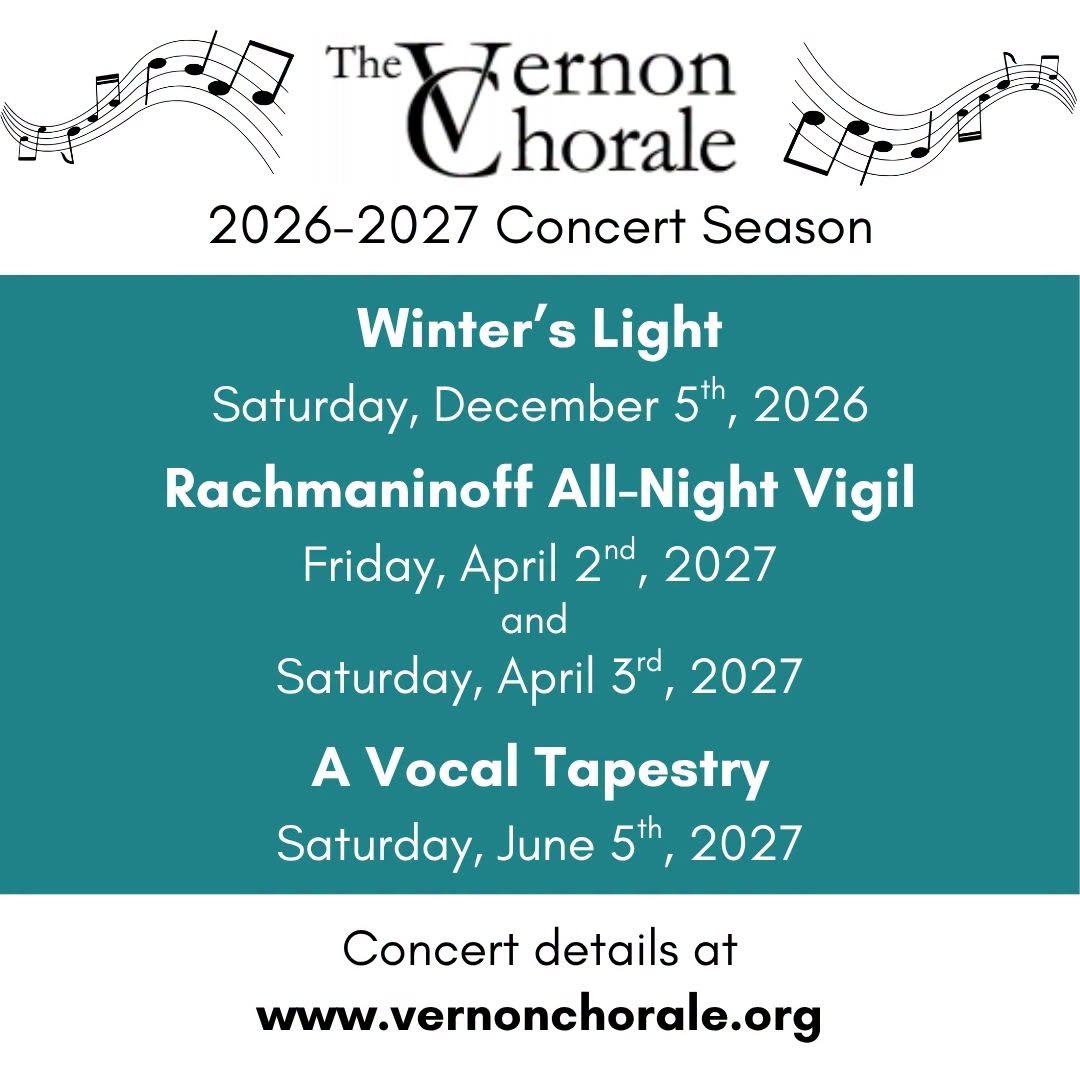 Winter's Light — Vernon Chorale event flyer