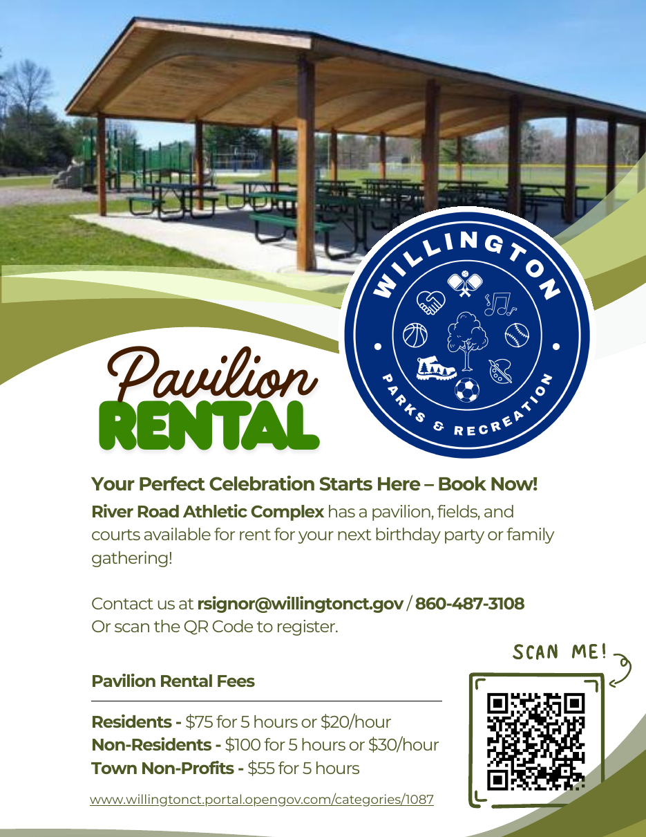 River Road Athletic Complex Pavilion Rentals event flyer
