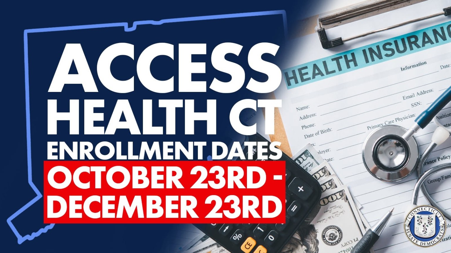Access Health CT Enrollment Dates flyer