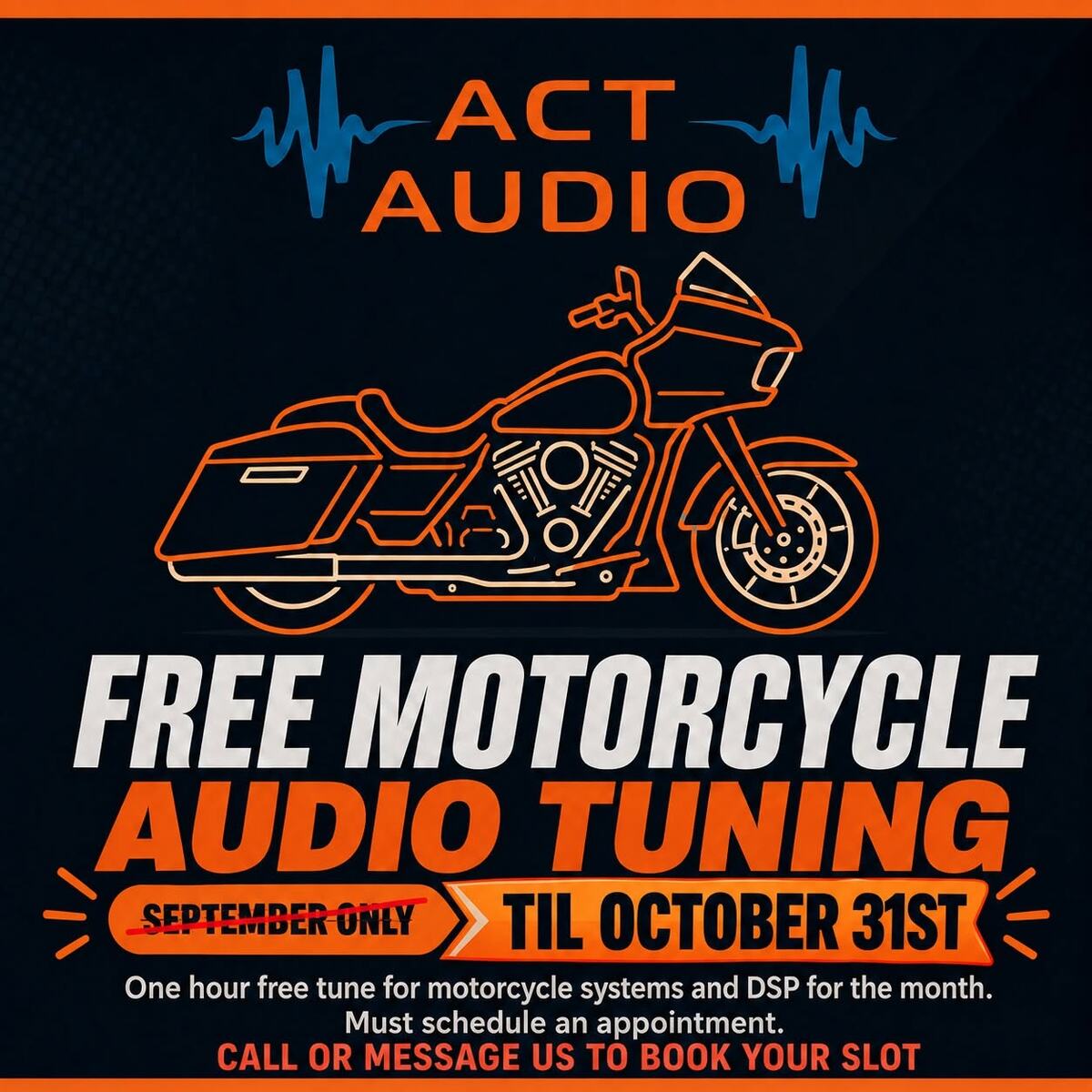 ACT Audio Free Motorcycle Audio Tuning flyer