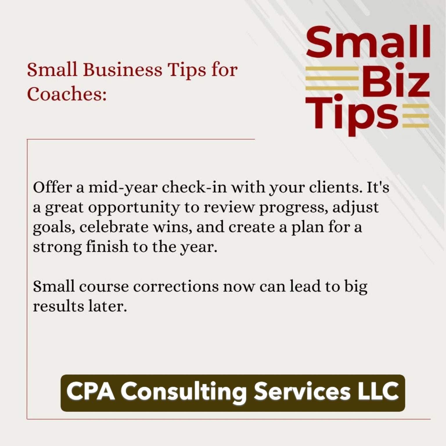 CPA Consulting Services Small Business Tip flyer