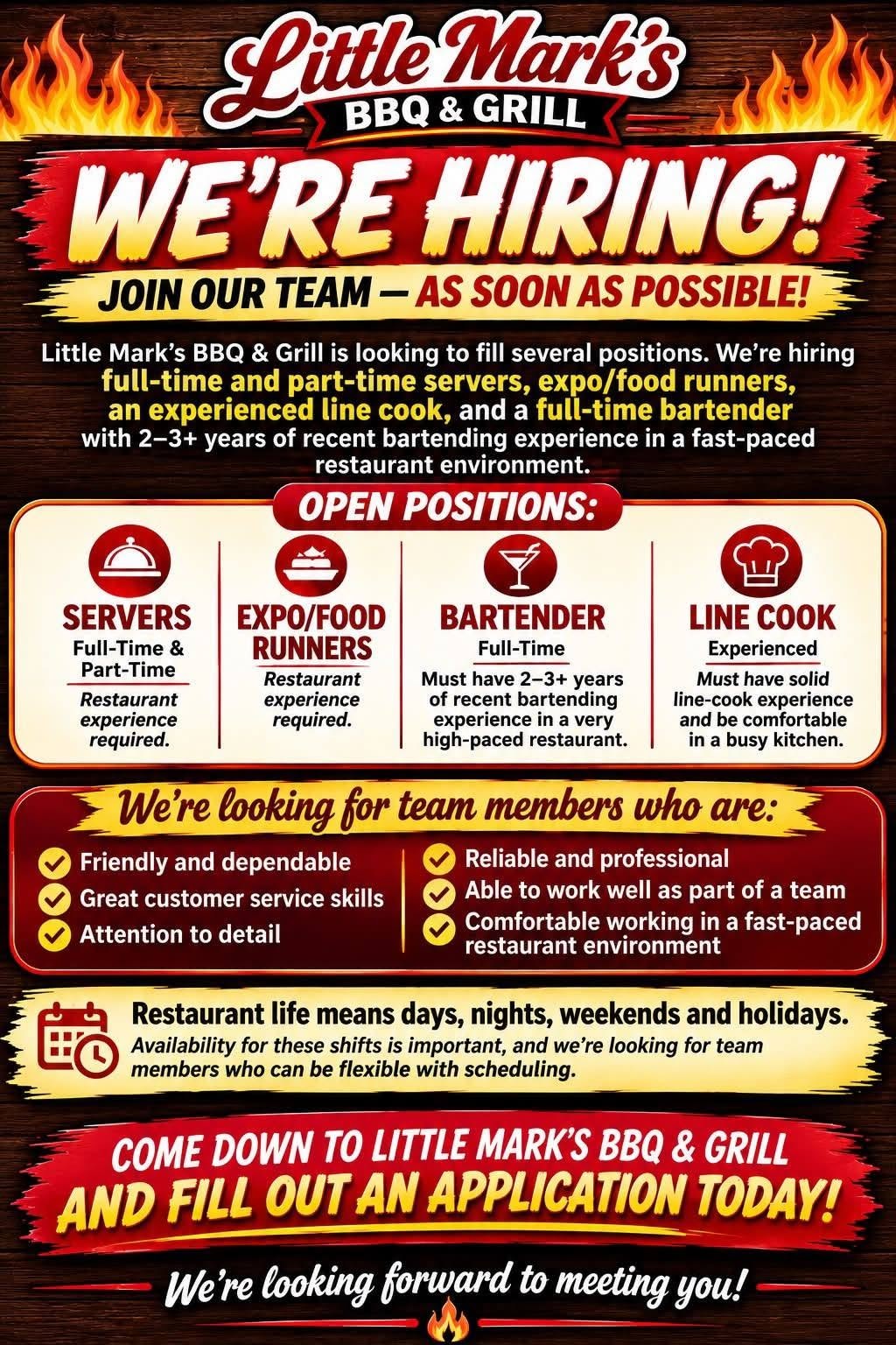 Little Mark's BBQ & Grill flyer