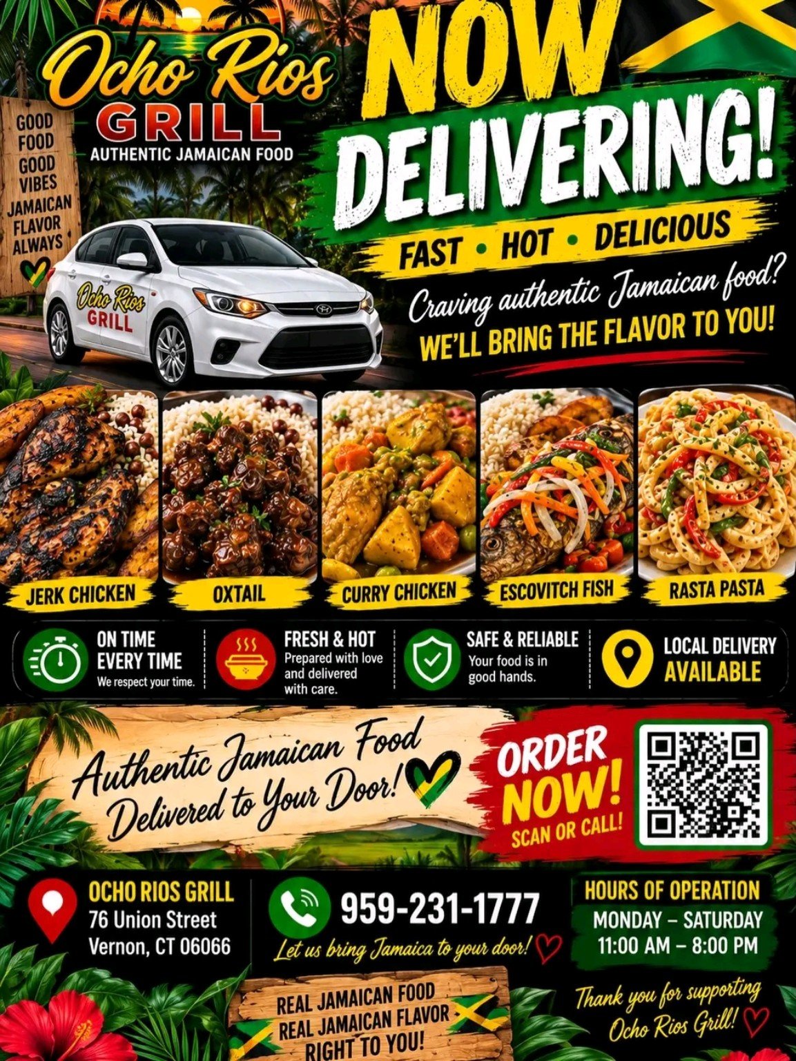 Ocho Rios Grill Now Delivers flyer