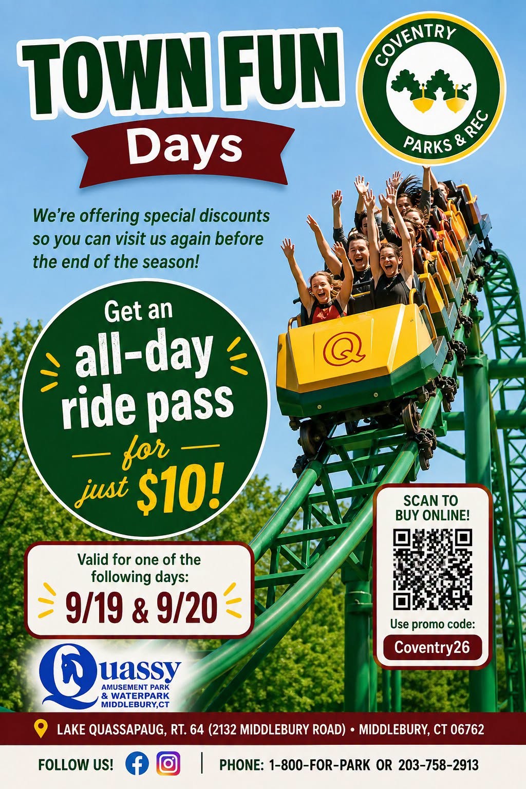 Quassy Town Fun Days flyer