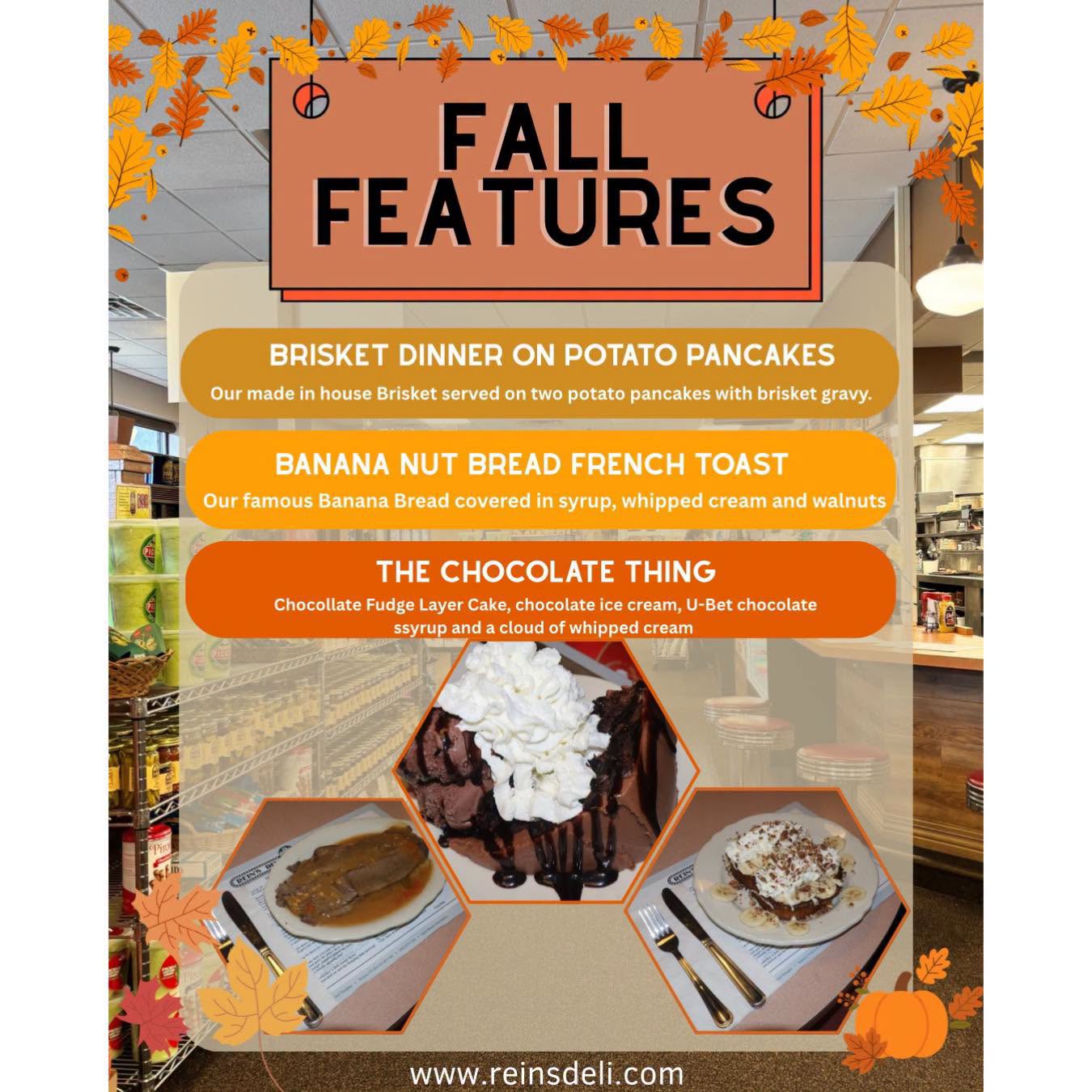 Rein’s Deli — Fall Features flyer