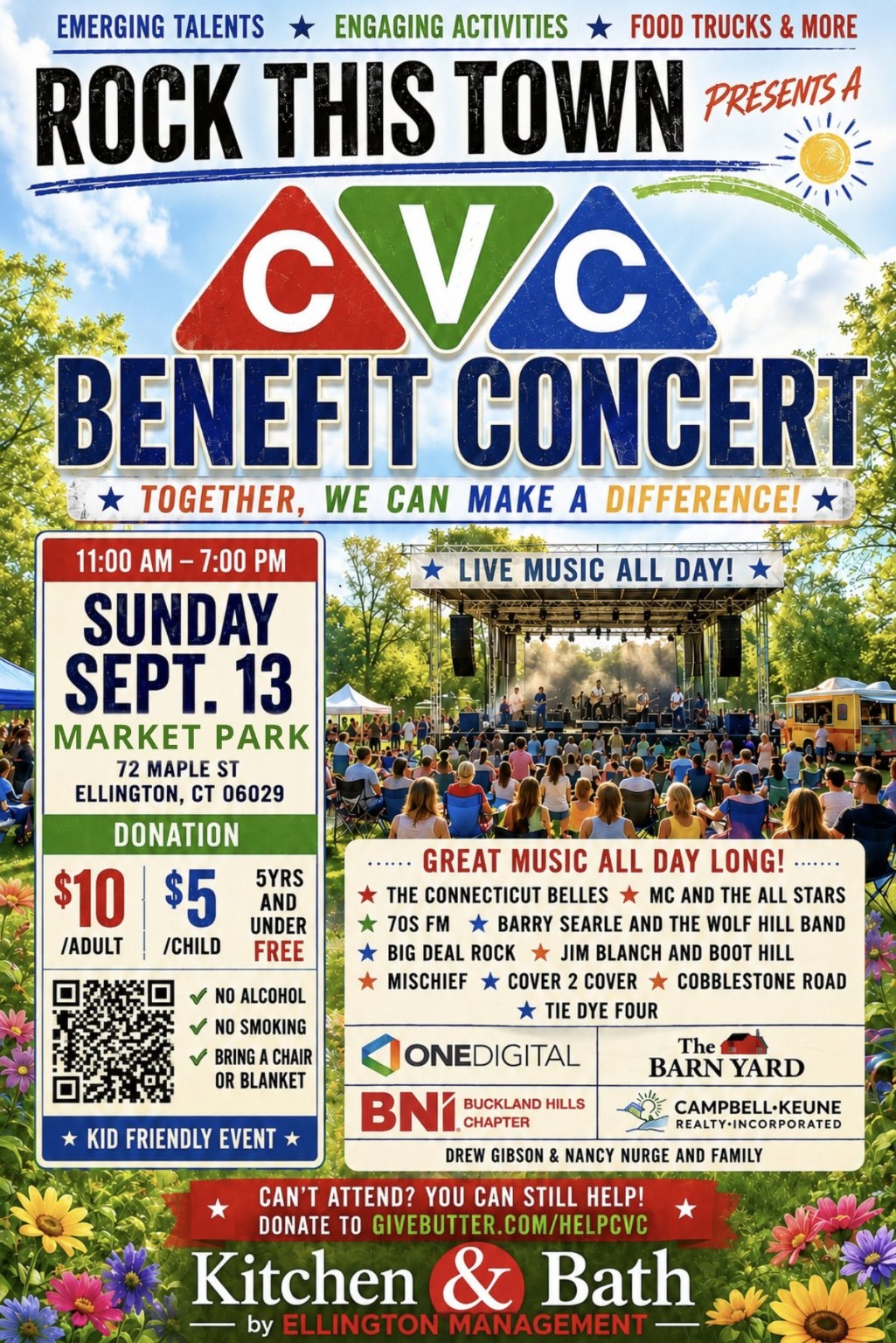 Rock This Town CVC Benefit Concert flyer