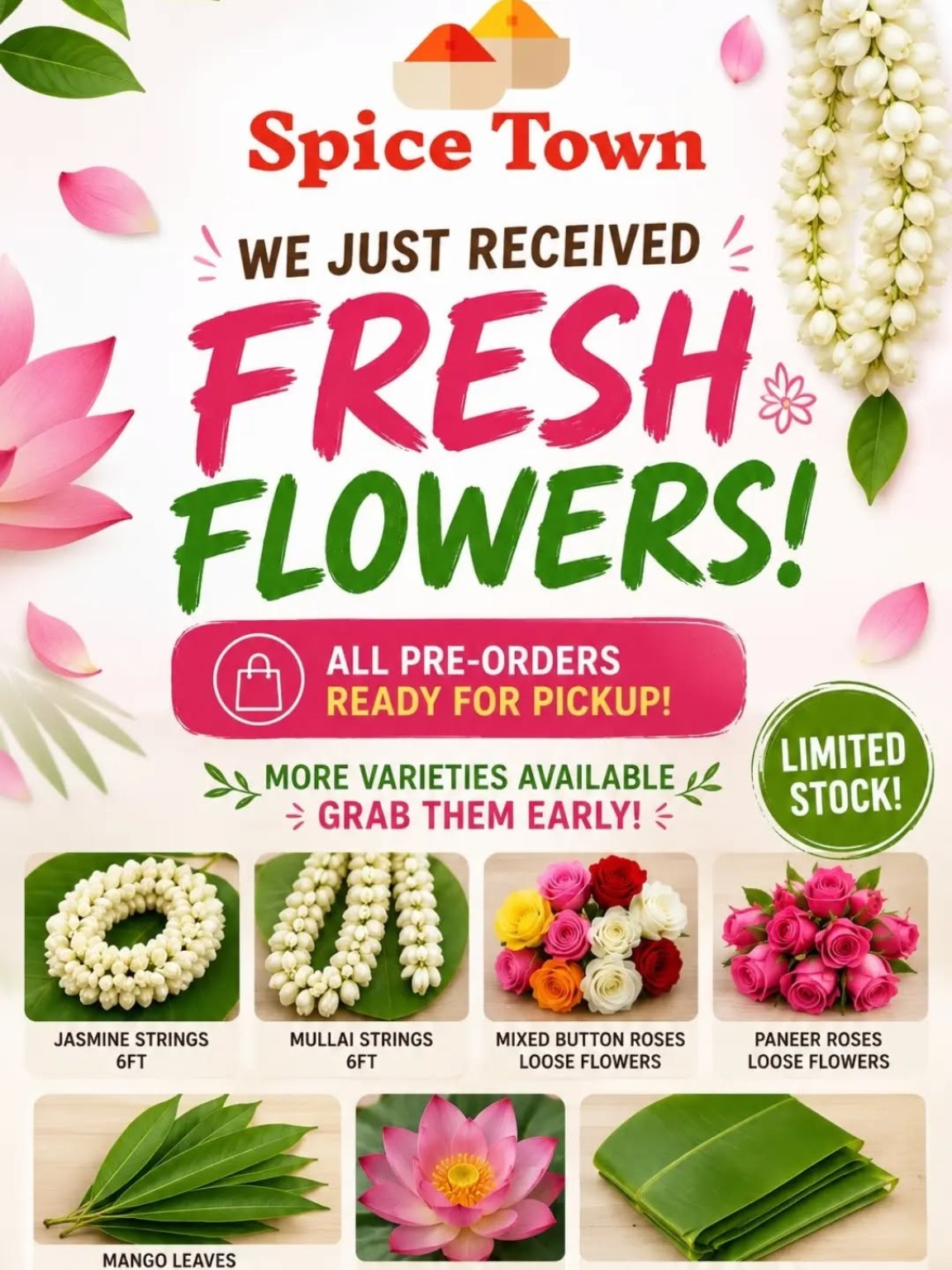 Spice Town Fresh Flowers flyer