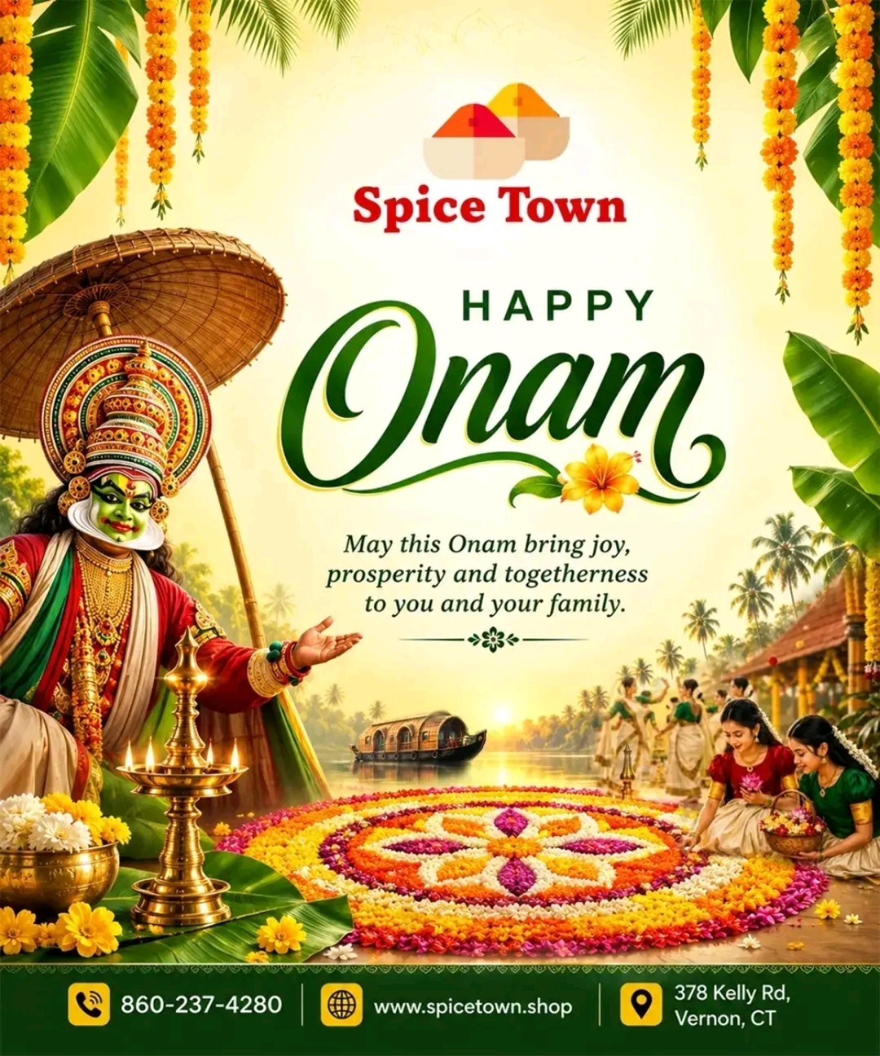Spice Town Wishes You a Happy Onam flyer