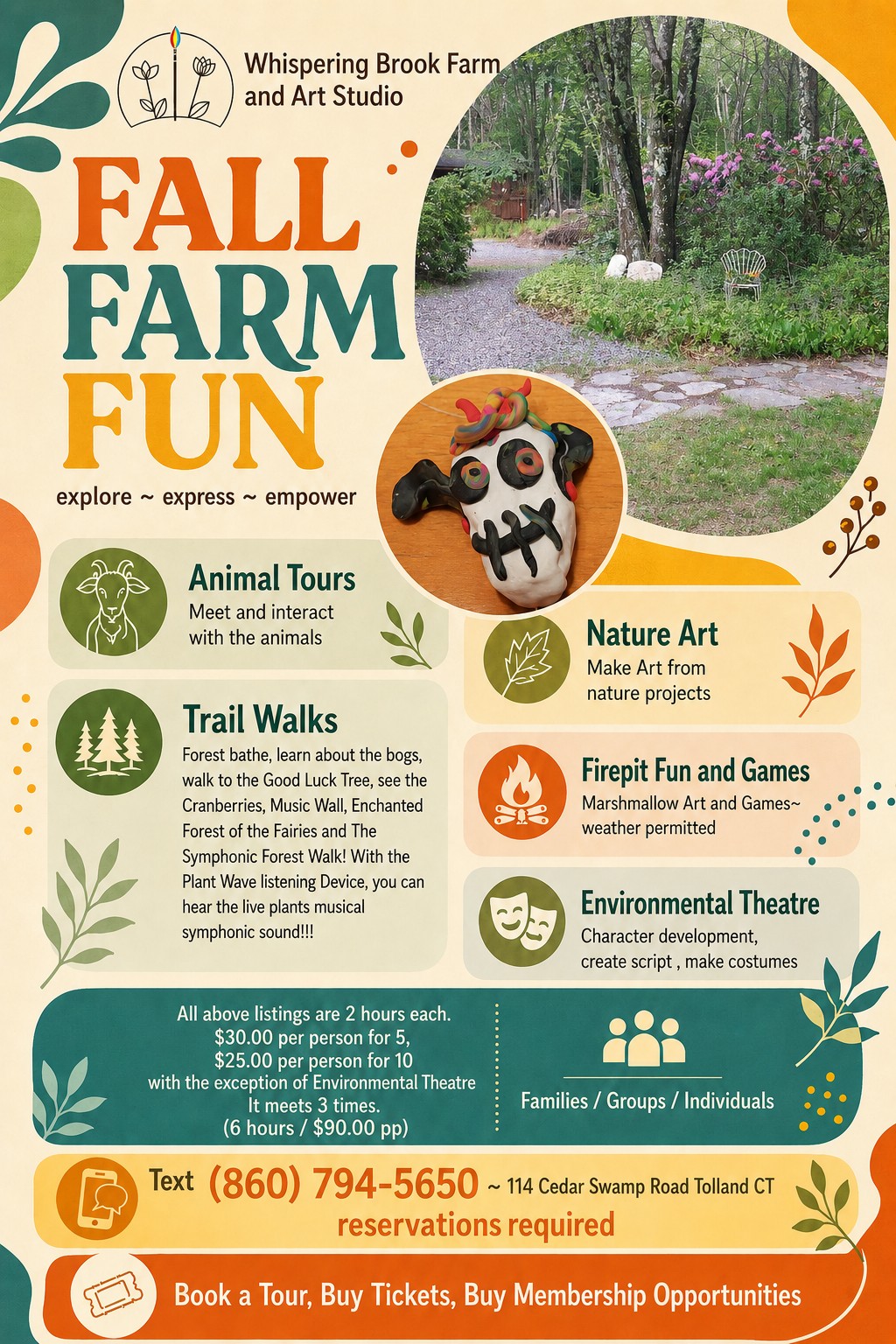 Whispering Brook Farm Fall Farm Fun flyer